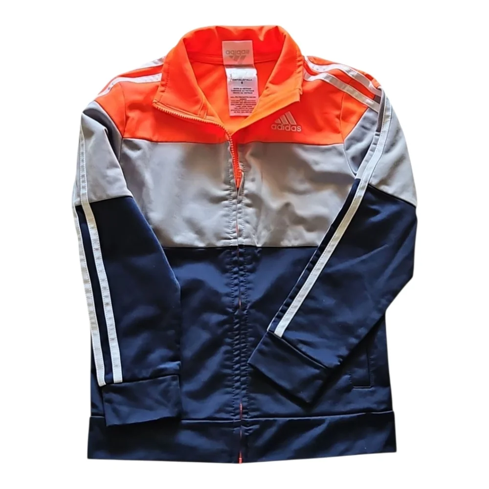 Adidas Boys Track Jacket Light Zip-up With Logo Size 6